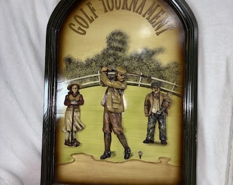 Vintage 90s Golf Tournament Plaque 3D Summer Classic  Man Cave Country Club GVC