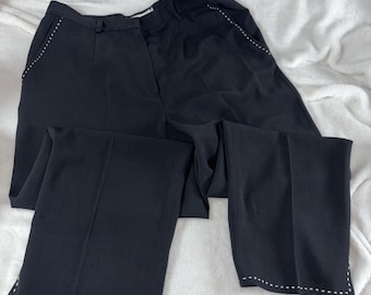 Garfield & Marks vintage 90s black trousers Made In USA Size 10 Quiet luxury EUC