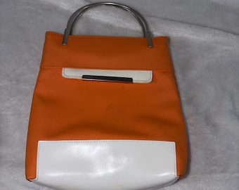 Vintage 90s Esprit 1968 Collection Orange White Rare Colorway Purse GUC See Pics