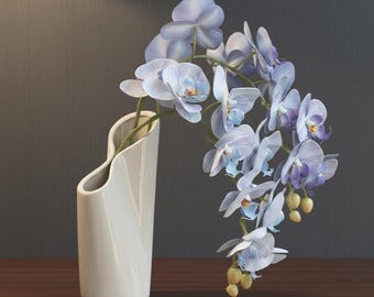 Abstrakcyjny wazon ceramiczny: nowoczesny, falisty, dwustronnie otwierany wazon, dekoracja w stylu kremowym