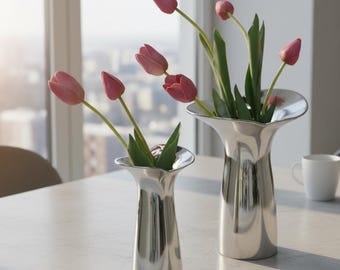 Srebrny ceramiczny wazon: chrom galwanizowany, nowoczesna nordycka doniczka