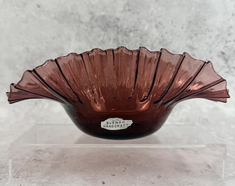 Blenko 5428 Amethyst Bowl Wayne Husted Mid Century Foil Sticker