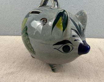 メキシコの貯金箱、手描きの陶器の貯金箱、メキシコのカラフルな貯金箱