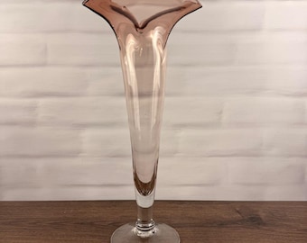 Blenko 8818 Dusty Rose Glass Pedestal Vase