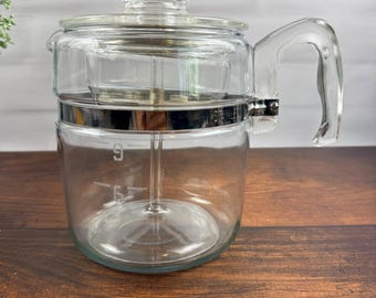 Vintage Pyrex 6 cups Glass Coffee Pot Percolator with inserts