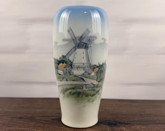 Royal Copenhagen 4568 Dybbøl Windmühle Porzellan Vase Dänemark Vintage