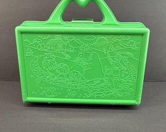 Vintage 1988 McDonald's Happy Meal Green Plastic Lunch Box School Ronald Grimace