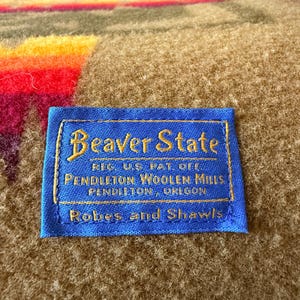 Vintage Pendleton Beaver State Chief Joseph Wool Blanket Khaki 64x77 image 2
