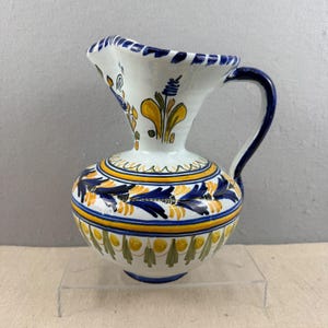 Vintage spanische Majolika Kunstkeramik Krug signiert VE Monogramm Espana