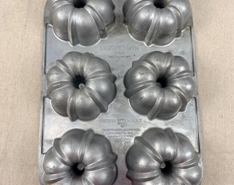 Vintage Nordic Ware Bundt-lette 6 Mini Bundt Cake Pan Cast Aluminum USA