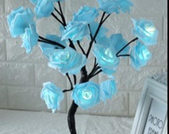 LED Rose Tree Lamp: Warm Light Table Accent Light