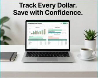 Simple Savings Tracker | Minimal Budget Planner | Easy Money Saving Spreadsheet | Finance Template | Budget Tool