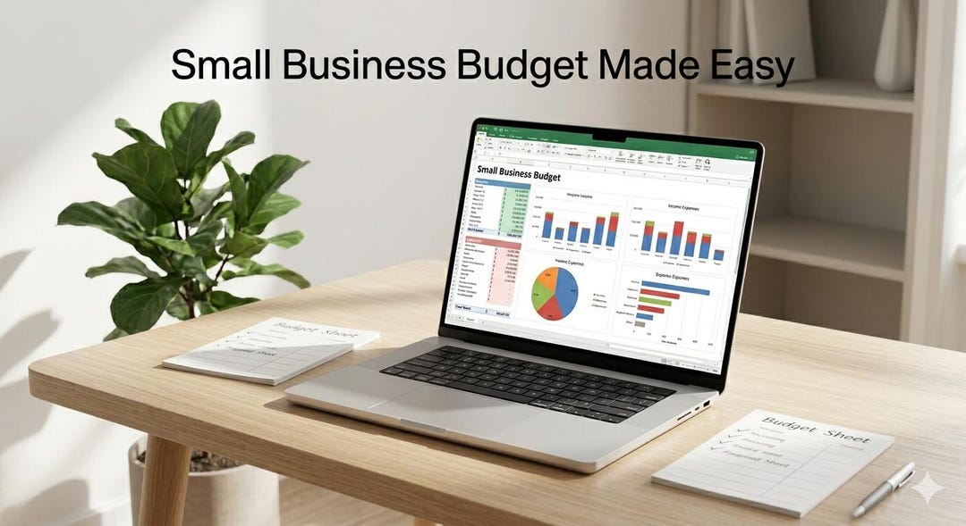 Small Business Budget Spreadsheet | Expense Tracker, Finance Planner ...