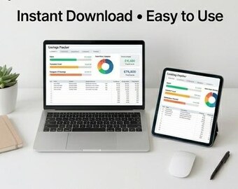 Savings Tracker Spreadsheet | Financial Planning Template, Budget Tool