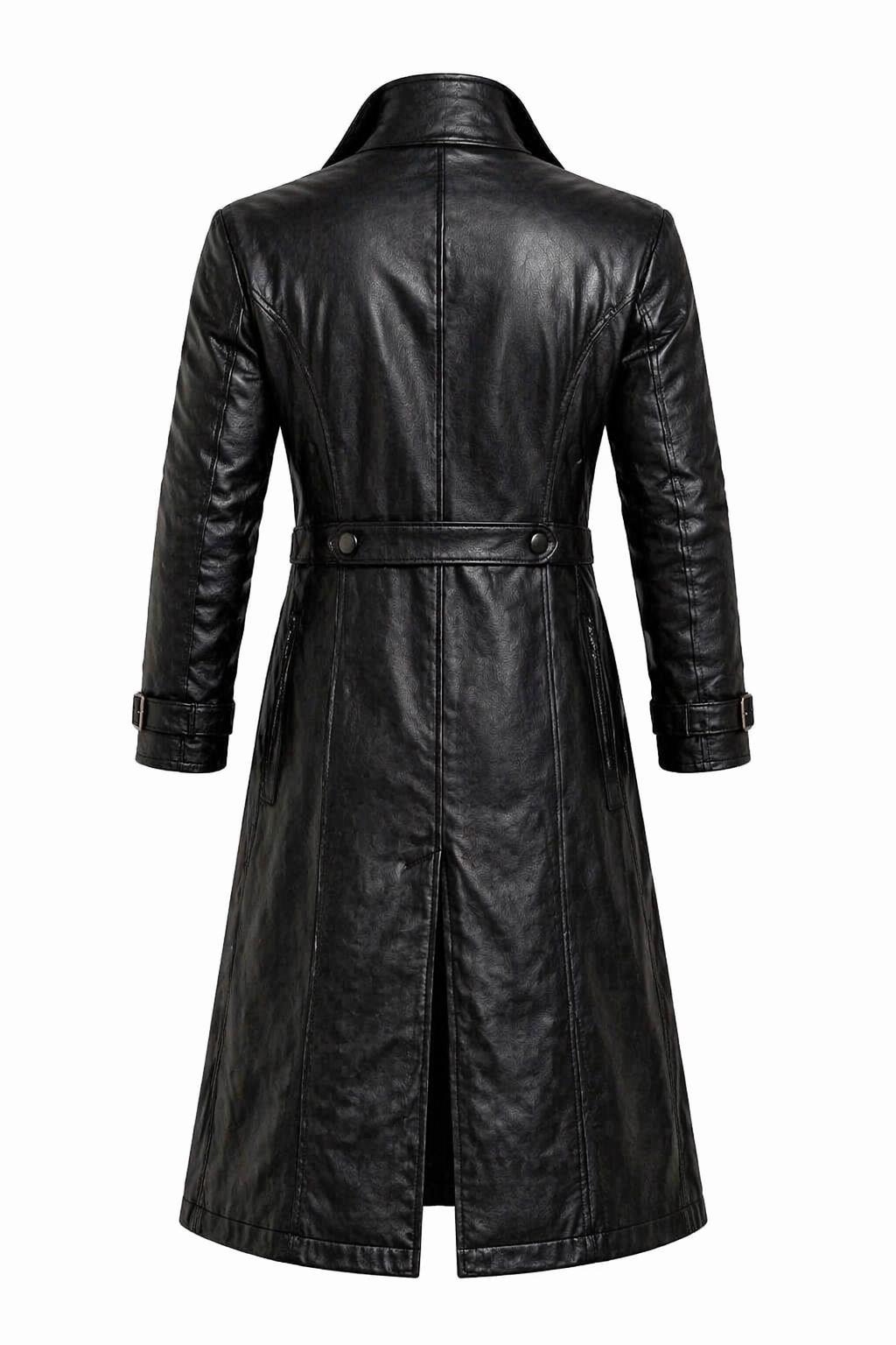 Iori Yagami Inspired Black Leather Coat for Men Anime Cosplay