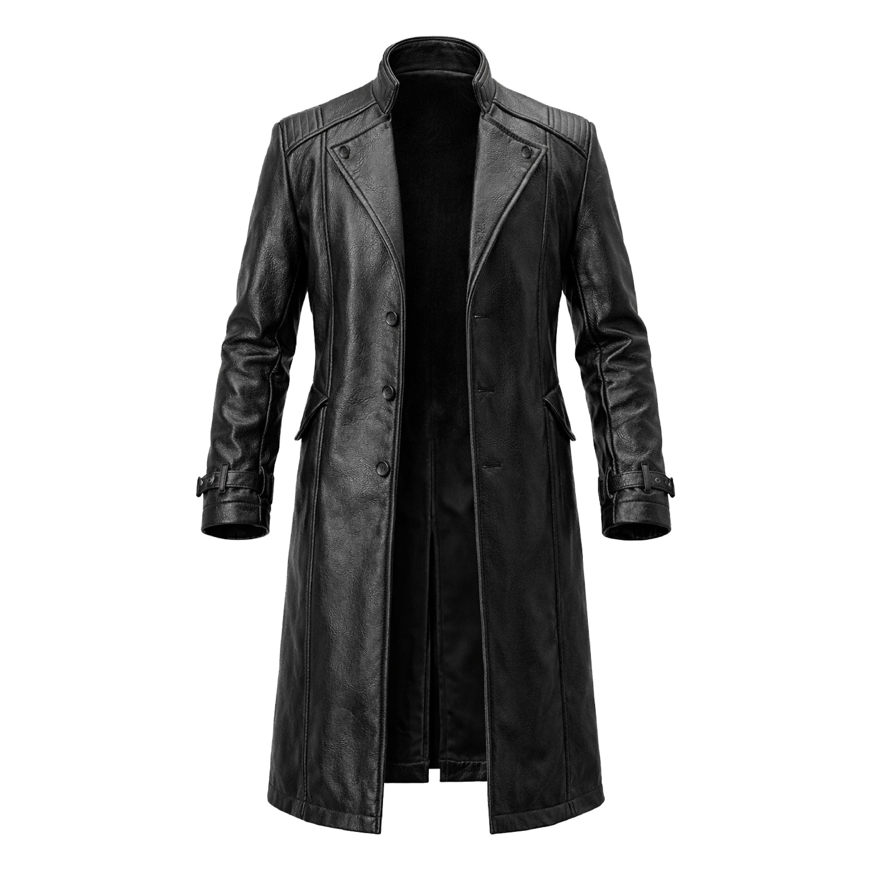 Nick Fury Leather Trench Coat, Black Cosplay Jacket, Marvel