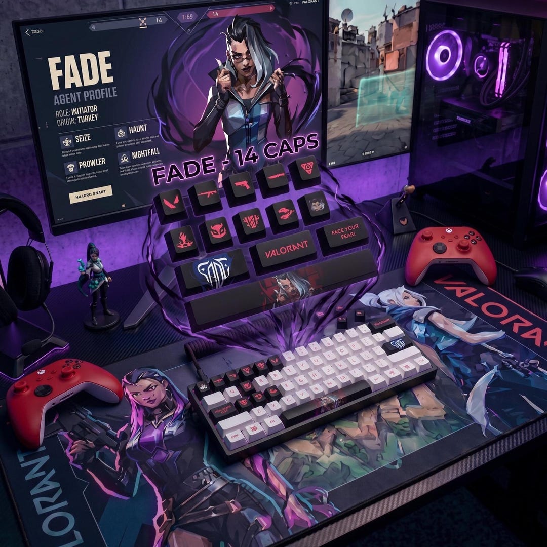 Fade Keycaps | Valorant Gaming Keyboard | OEM Profile | Pbt Keycaps - Etsy
