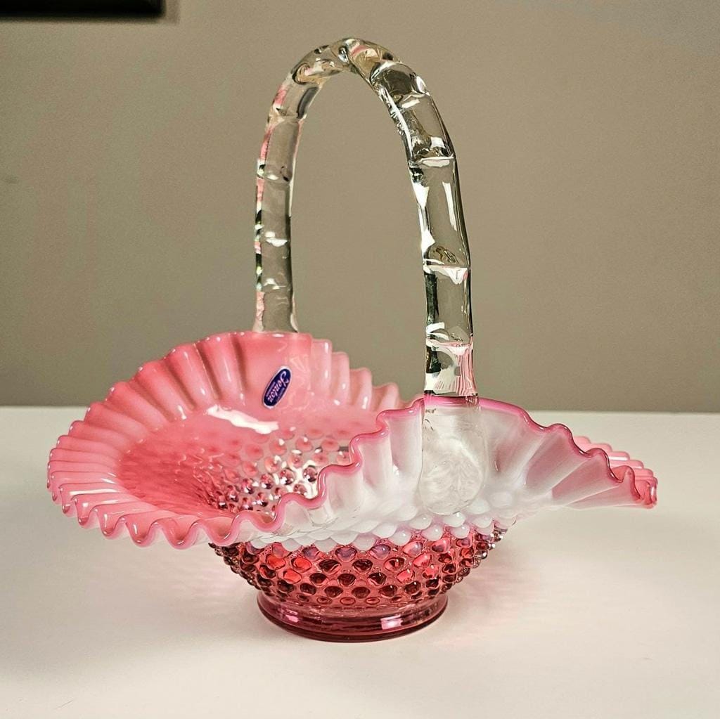 Fenton Pink Basket - Etsy