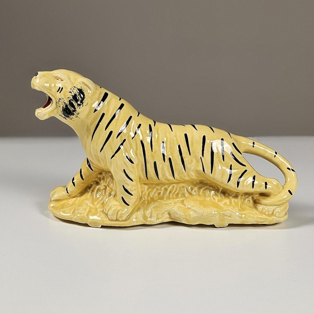 Vintage Ceramic Tiger Figurine - Etsy