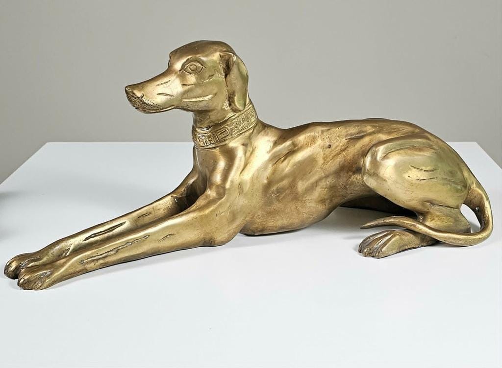 Large Brass Greyhound Sculpture - Etsy