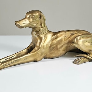 Large Brass Greyhound Sculpture - Etsy