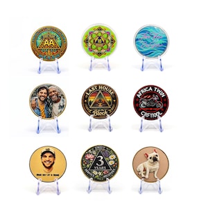 Anpassat 3D AA-nykterhetschip, personligt utmaningsmynt, jubileumsminne, husdjursminne