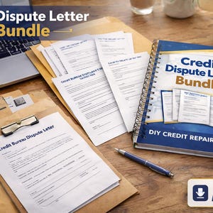 Kit de herramientas para reparar su crédito / Cartas de disputa de crédito / Cartas de validación de deuda / Cartas de pago por eliminación / Cartas de buena voluntad / PDF imprimible