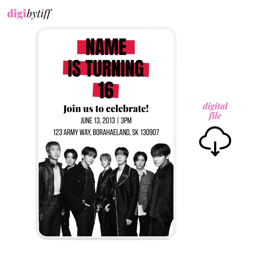 BTS ARIRANG Inspired Birthday Invitation - Etsy
