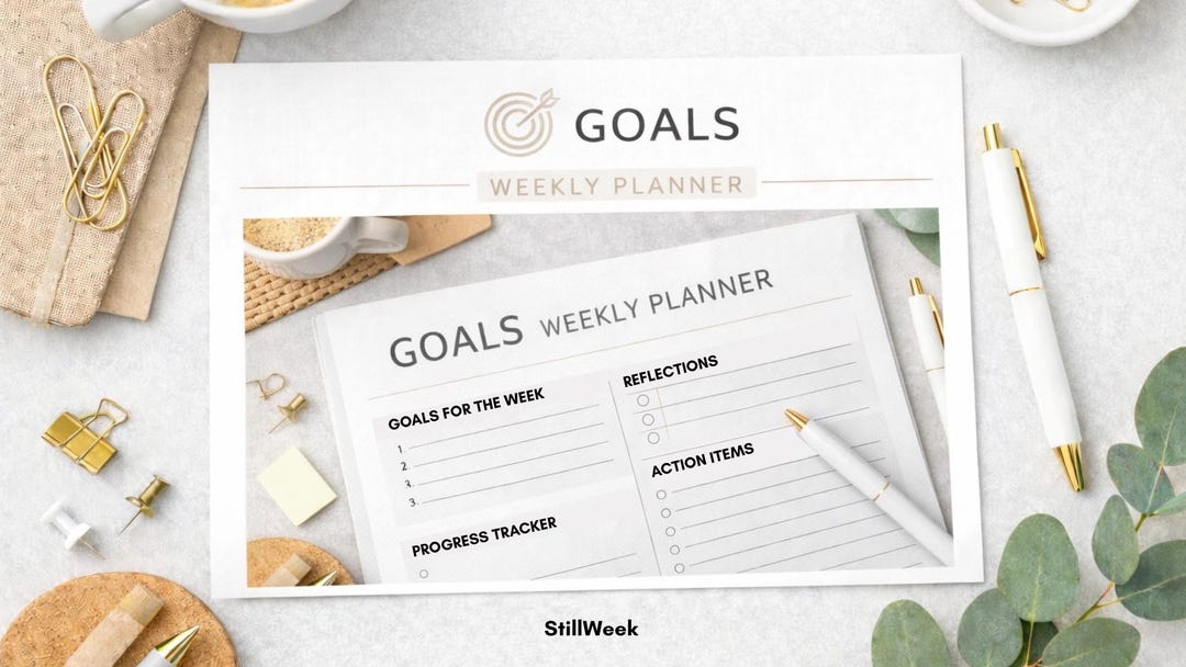 Weekly Goal Planner Printable | Productivity Planner PDF | Minimalist ...