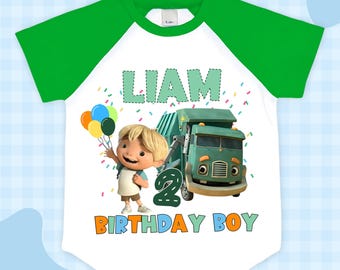 Personalized Truck Birthday Tshirt: Car Trash Party, Family Matching Tee, All Sizes