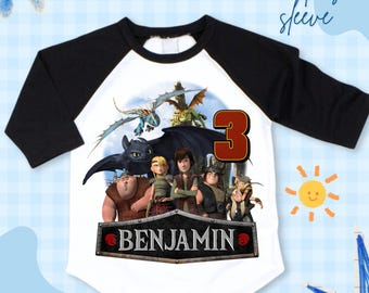 Personalized Dragon Movie Birthday Tshirt: Toothless Party Theme, Family Matching Tee, All Sizes