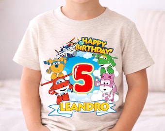 Personalized Super Robots Birthday Tshirt: Jett, Donni Party Theme, Family Matching Tee, All Sizes