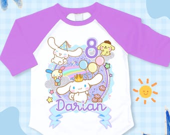 Personalized Kawaii Birthday Tshirt: Friends Kawaii Party Theme, Family Matching Tee, All Sizes