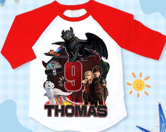 Personalized Dragon Movie Birthday Tshirt: Toothless Party Theme, Family Matching Tee, All Sizes