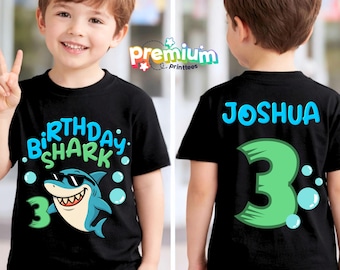 Personalized Shark Birthday Tshirt: Shark Party Theme, Family Matching Tee, All Sizes