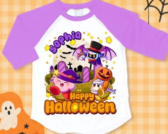Personalized Game Halloween Tshirt: Kirb Party Theme, Halloween Outfit, All Sizes