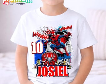 Personalized Spider Birthday Tshirt: Spidermn Party Theme, Family Matching Tee, All Sizes