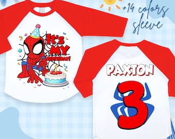 Personalized Spider Birthday Tshirt: Spidey and Friends Party Theme, Family Matching Tee, All Sizes