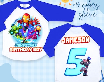 Personalized Iron Birthday Tshirt: Spider and Friends Party, Family Matching Tee, All Sizes