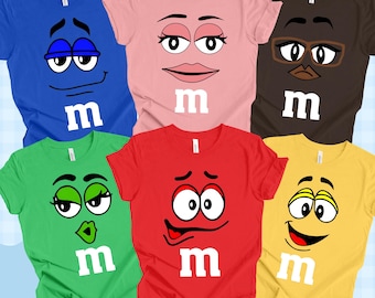 Inspired Candi Family Tshirt: M and M Candy Matching Tee,Halloween Custome, All Sizes