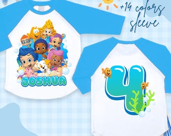 Personalized Gup Birthday Tshirt: Bubble Baby Party, Family Matching Tee, All Sizes