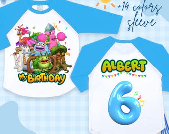Personalized Game Birthday Tshirt: Singing Monsters Party Theme, Family Matching Tee, All Sizes