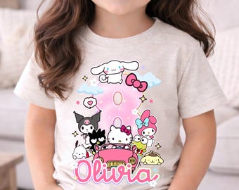 Personalized Kawaii Birthday Tshirt: Friends Kawaii Party Theme, Family Matching Tee, All Sizes