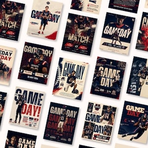 Football Gameday Sports Social Media Templates Canva Editable | Game Day Graphics | College Season Sports Marketing Instagram Post Bundle