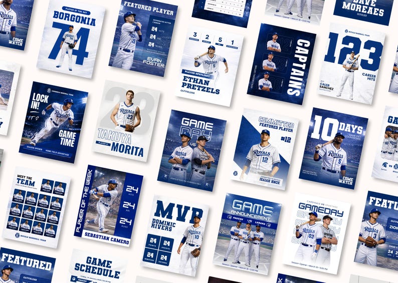 Baseball Social Media Templates | Sports Graphics Game Day Team Player ...