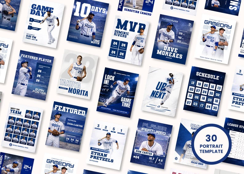Baseball Social Media Templates | Sports Graphics Game Day Team Player ...