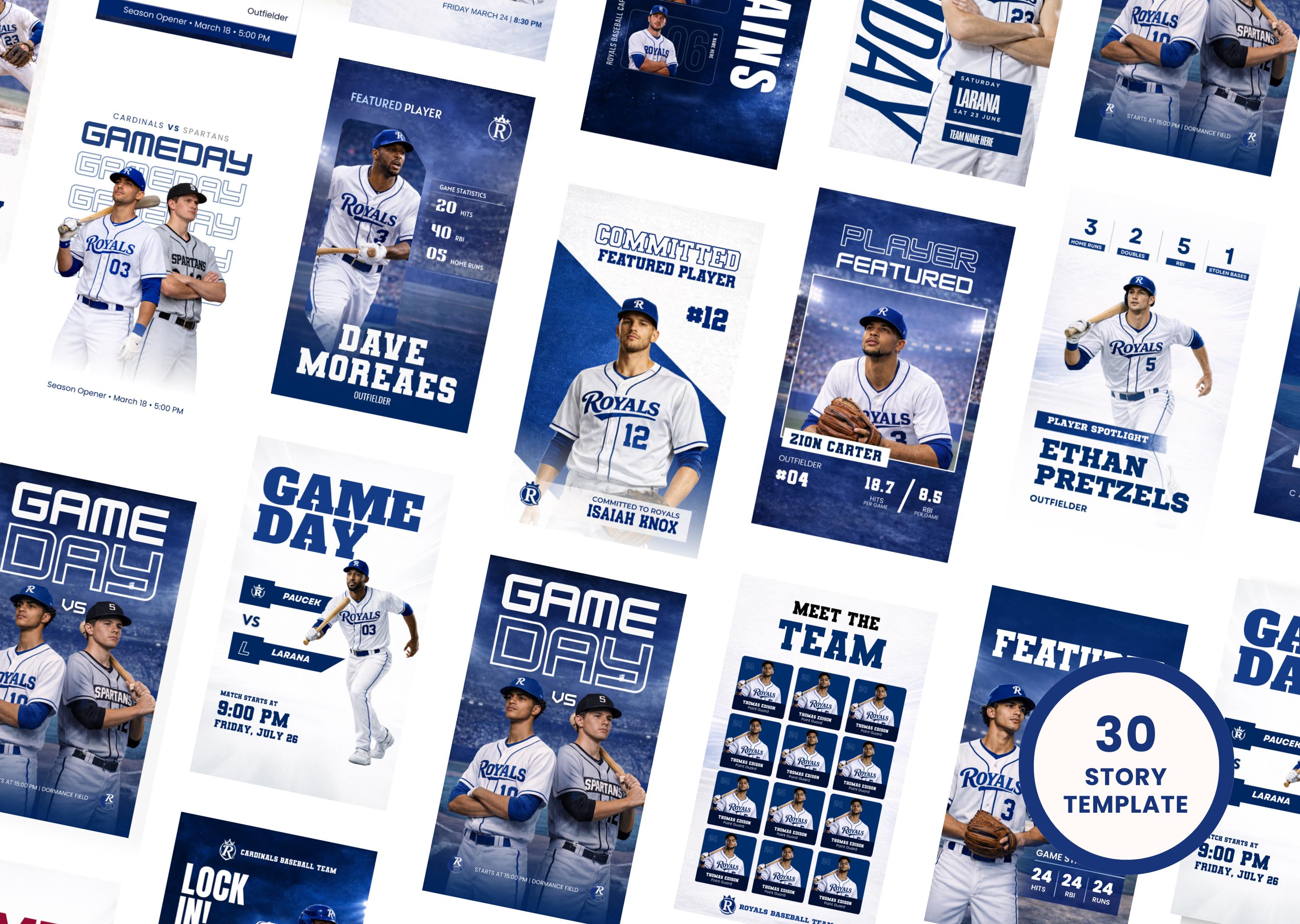 Baseball Social Media Templates | Sports Graphics Game Day Team Player ...