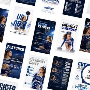 Cheer Instagram story templates Canva 9x16 editable sports story designs reels cover templates