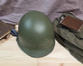 アメリカ軍M1レプリカスチールヘルメット - ライナー付きツーピースセット