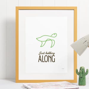 "Schildkröte, ""Just Bobbing erscheint"" Zitat, Küstendekor ( Digital Download )"